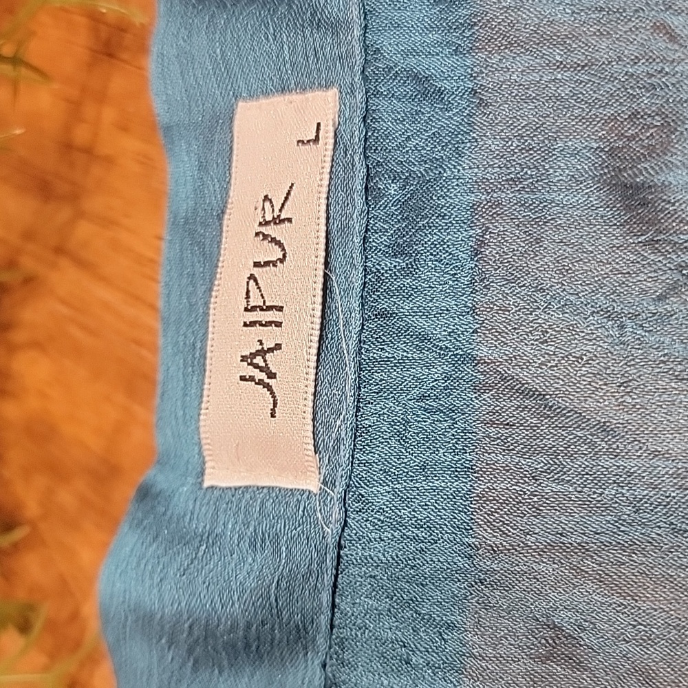 Marshall Rousso Teal Ruffle Button Down Blouse - Picture 8 of 13